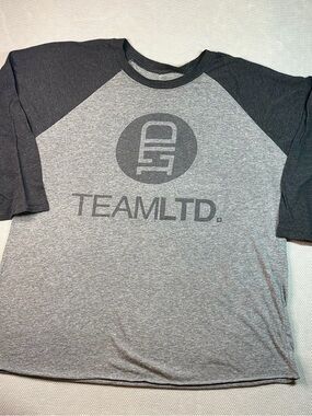 Men's Team LTD Gray Raglan Logo baseball Tee